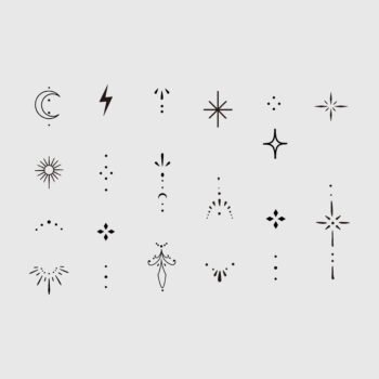 Sun star henna finger tattoos