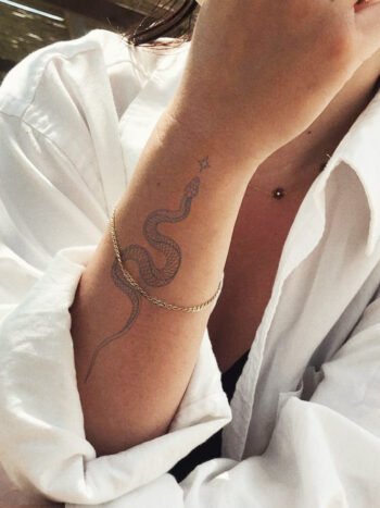 Snake With Star Tattoo
